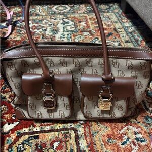 Dooney & Bourke Brown and Cream Shoulder Bag